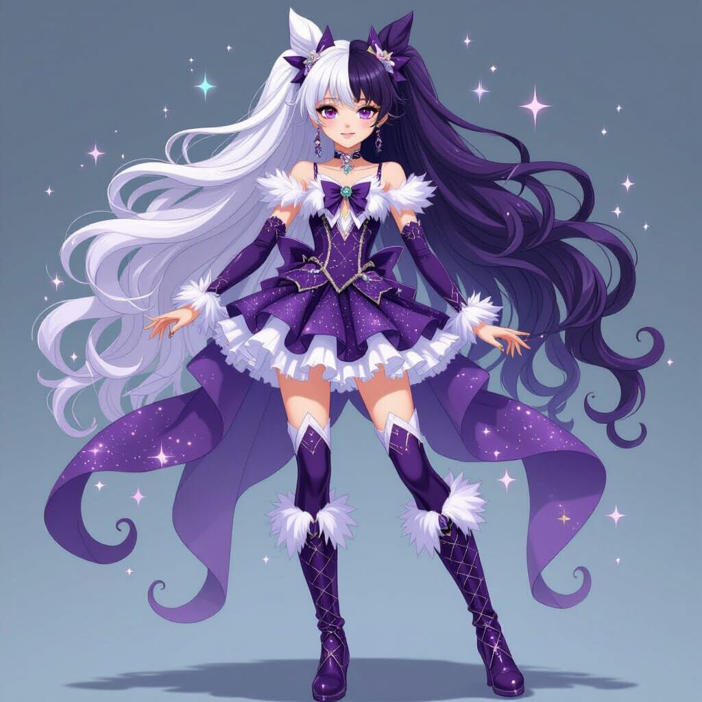 Magical Girl Transformation in Vibrant Surreal Style