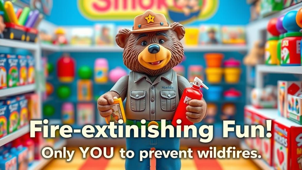 Classic Smokey the Bear Action Figure in Toy Store Display
