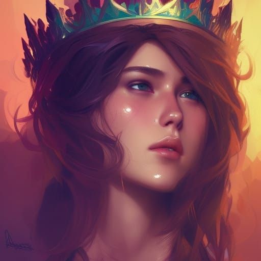 Hyperdetailed Royal Crown Portrait in Artgerm Style