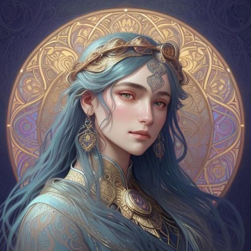 Dreamy Surreal Portrait with Ethereal Filigree