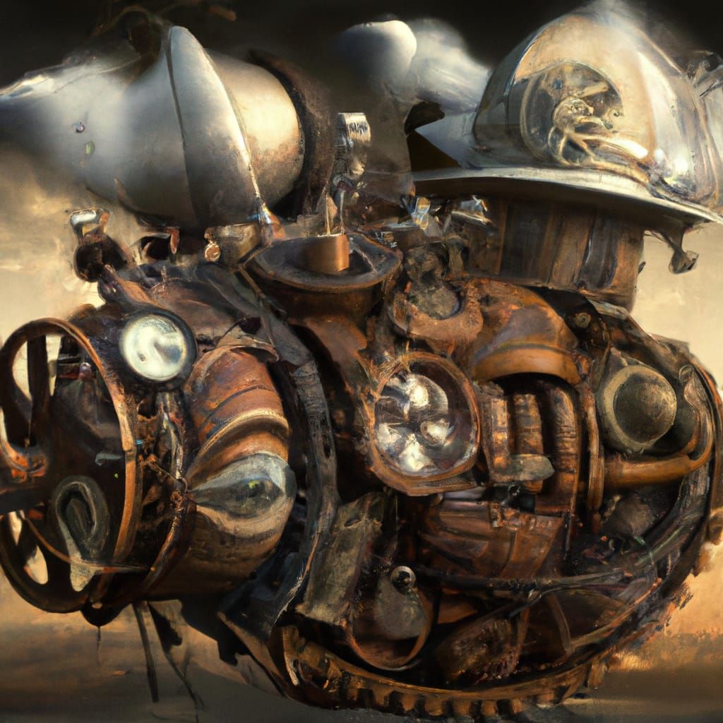 Steampunk Engine: War and Peace Concept
