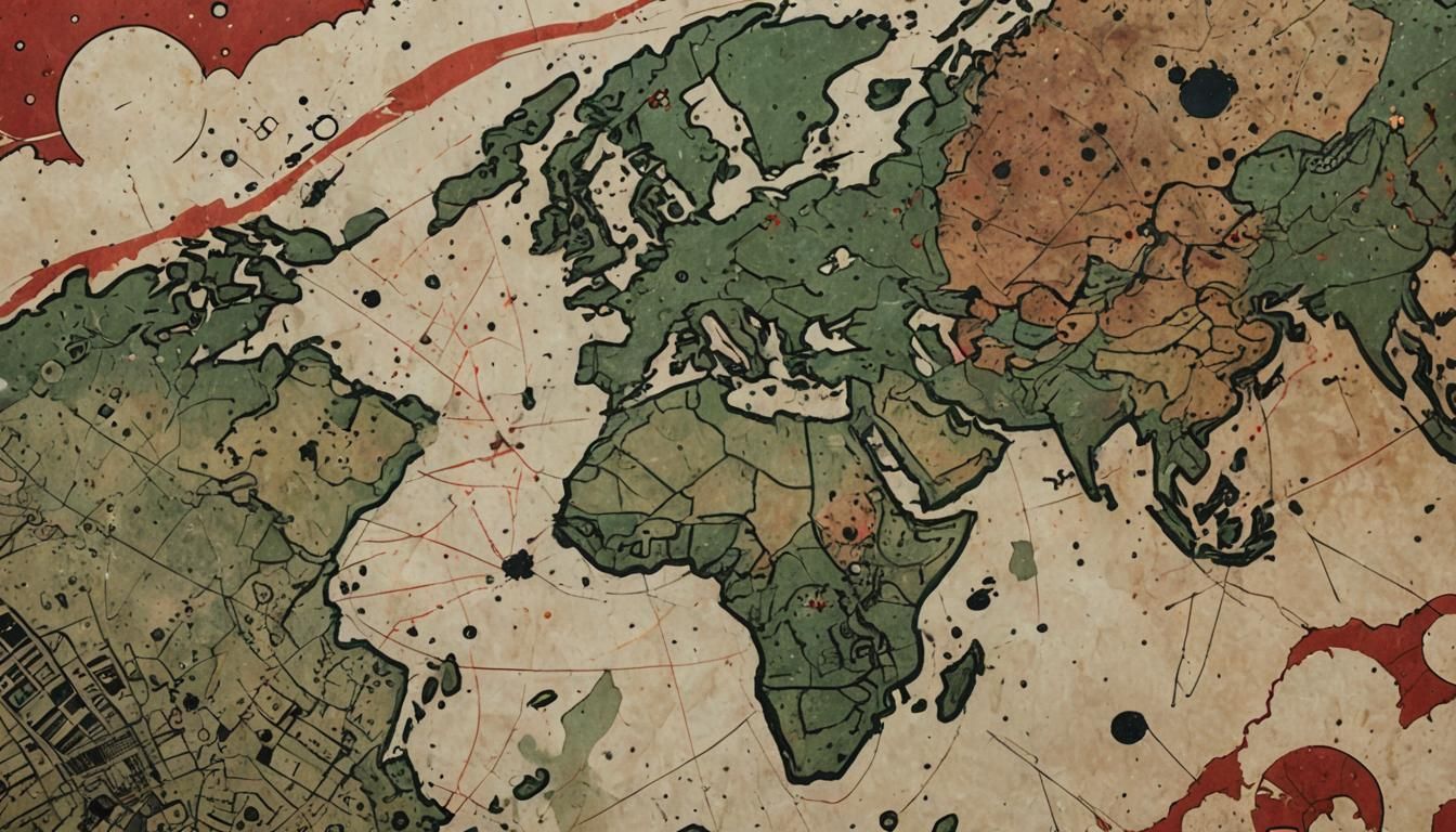 Midnight Olive Green Retrofuturistic Comic Book Art