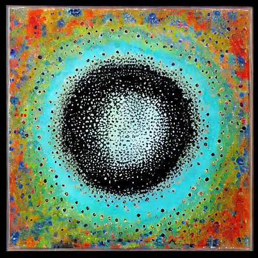 Abstract Acrylic Pouring with Cells and Circles
