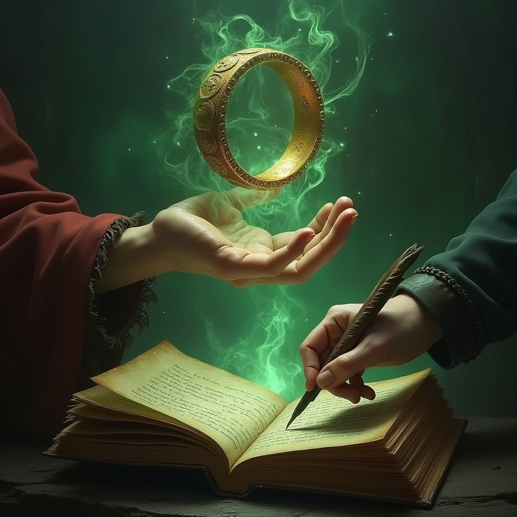 Ring of Solomon with Demons Manifesting in Matte Painting