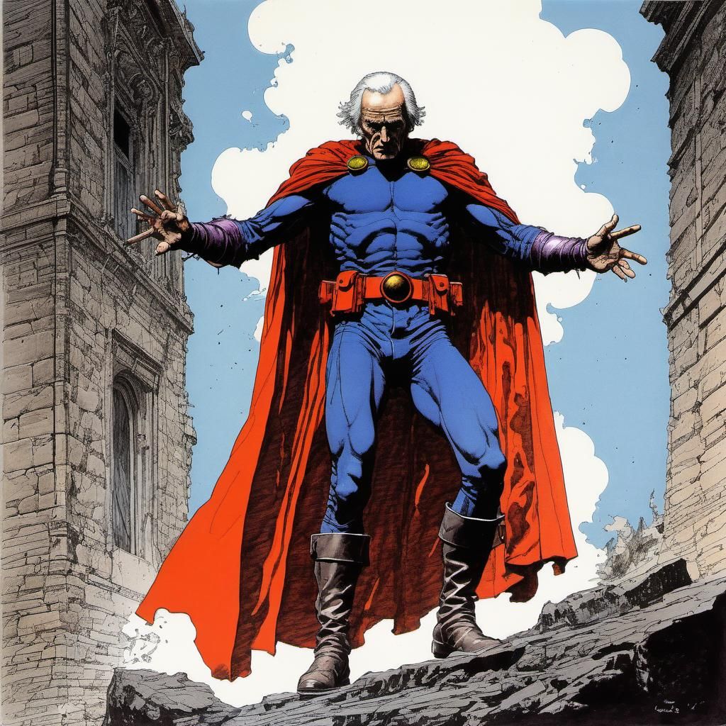 Magneto Ink Drawing in Graphic Novel Style