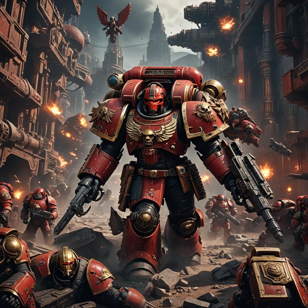 Warhammer 40k Blood Angel Space Marine Art