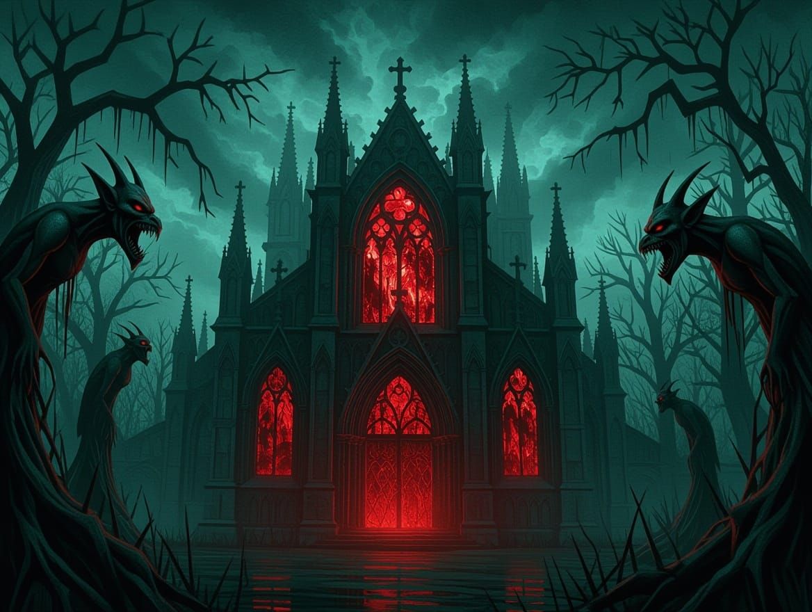 Gothic Cathedral in a Forsaken Swamp