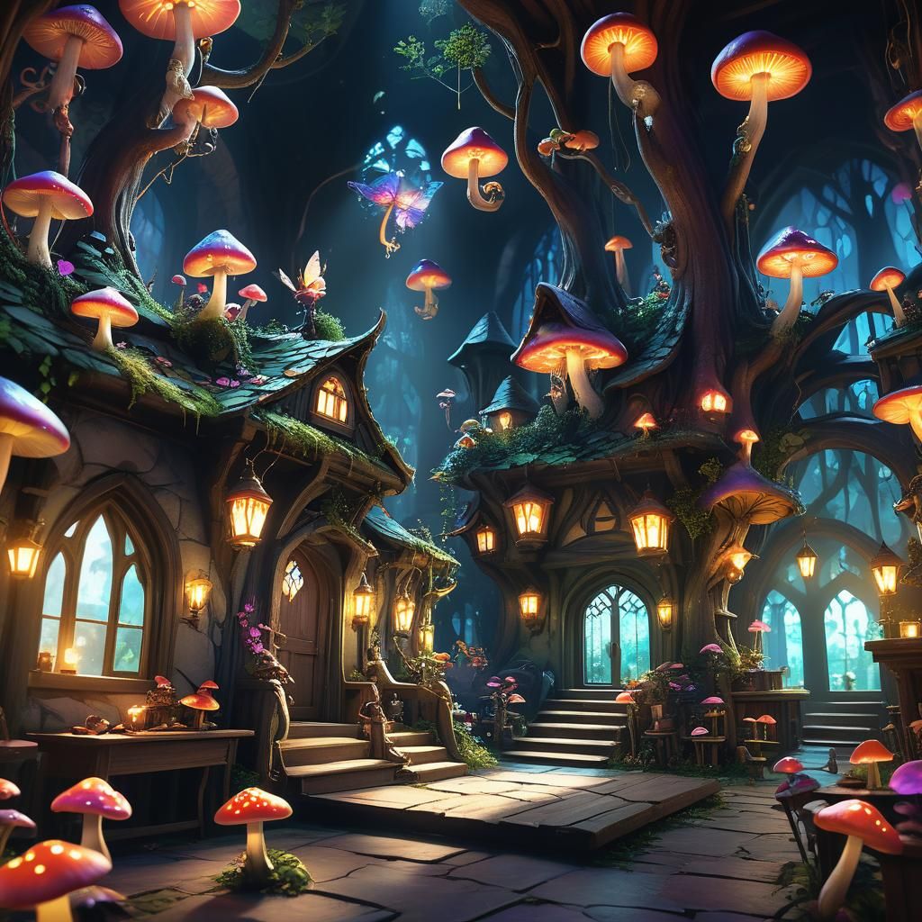 Mysticalhaven Fairy Academy Classroom: Fantasy Concept Art