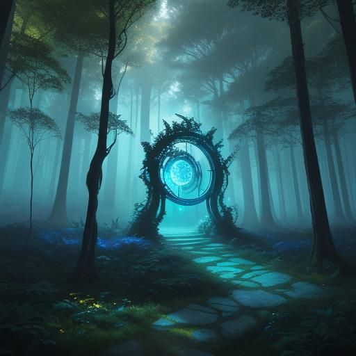 Mystical Forest Portal to Another Dimension