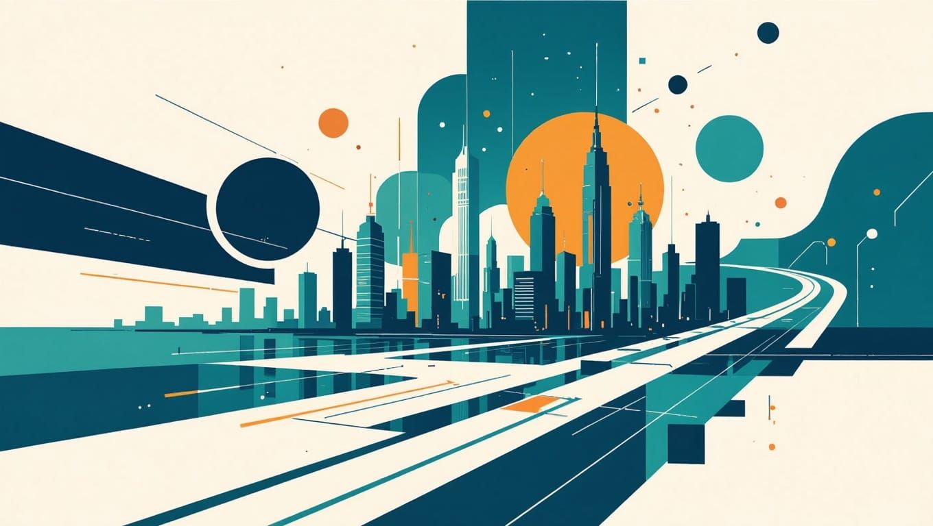 Urban Futurism in a Modern Cityscape