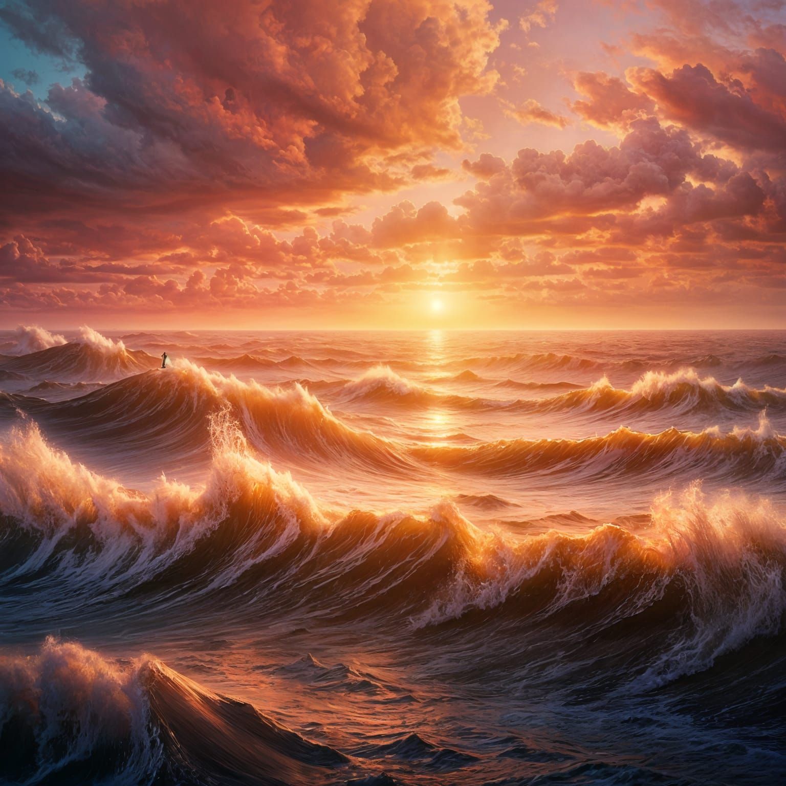 Epic Sunset Over the Ocean: Digital Matte Painting
