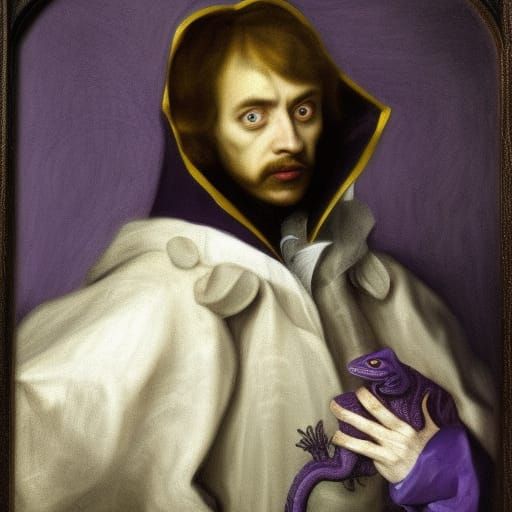 Lizard Nobleman Portrait in Baroque Style