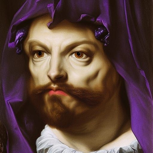 Gothic Lizard Lord Portrait in Baroque Style