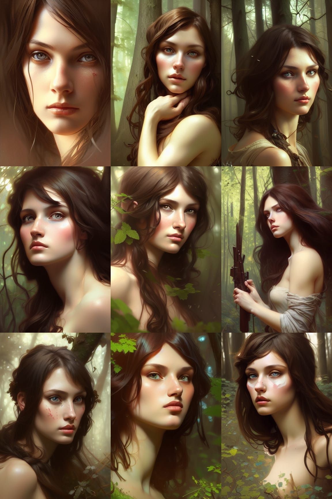 Hungarian Huntress Portrait in Hyperdetailed Style