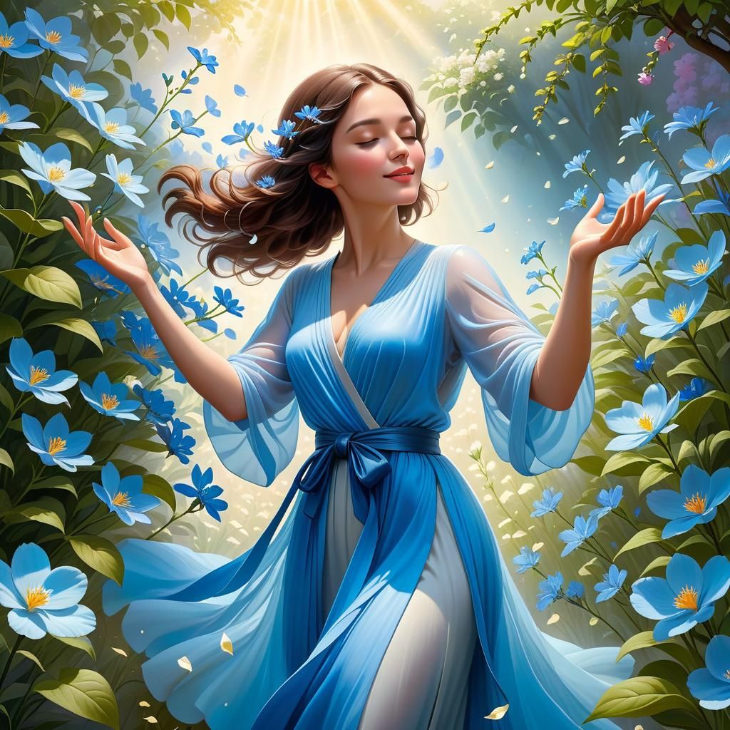 Blind girl in blue. III