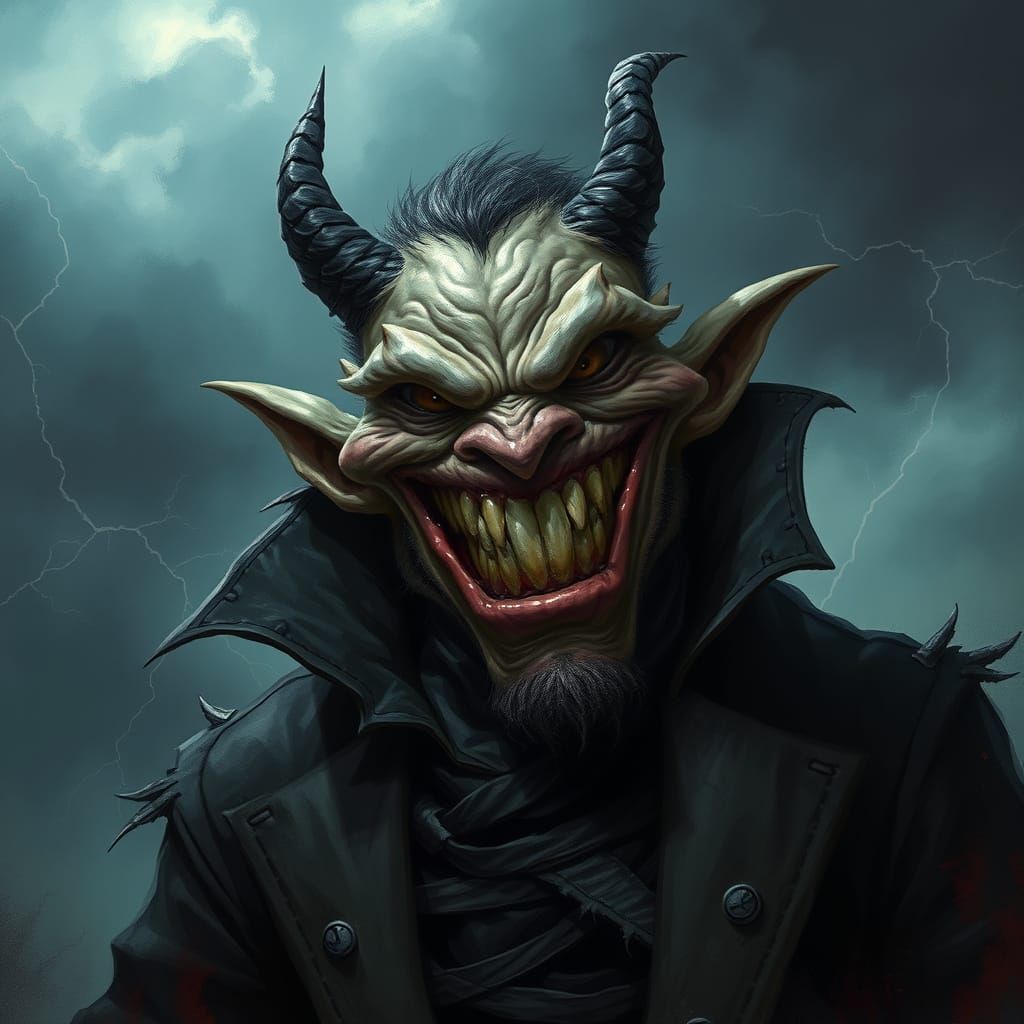 Mysterious Villain in Dark Fantasy Style