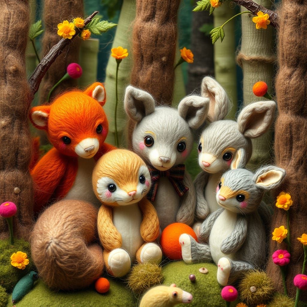 "Felted" Friends Fluffy Furry Forest