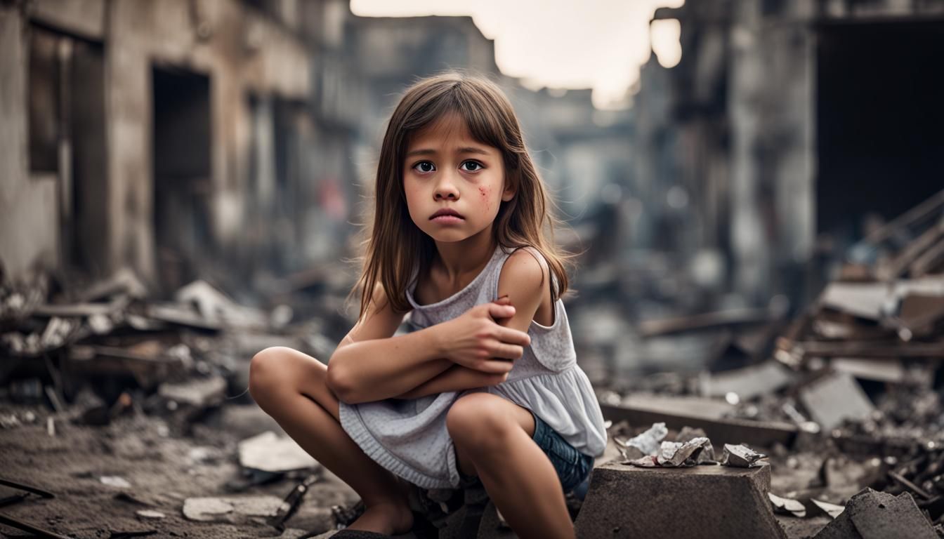 Bleeding Girl in Ruins: Professional War Photography