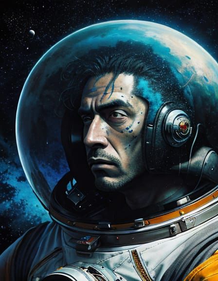 Hyperrealistic Astronaut Masterpiece in Vibrant Colors
