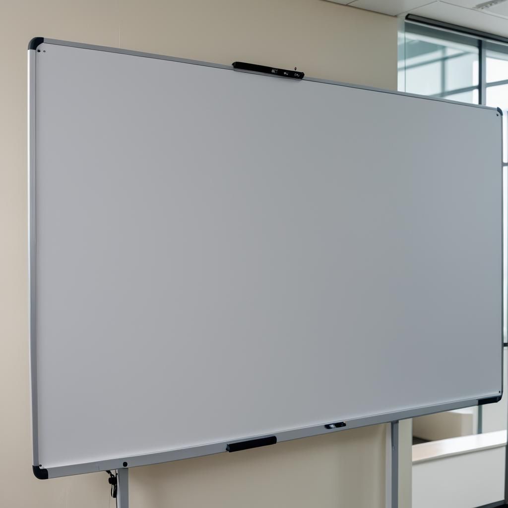 Blank Whiteboard in Company Setting, Professional Photo