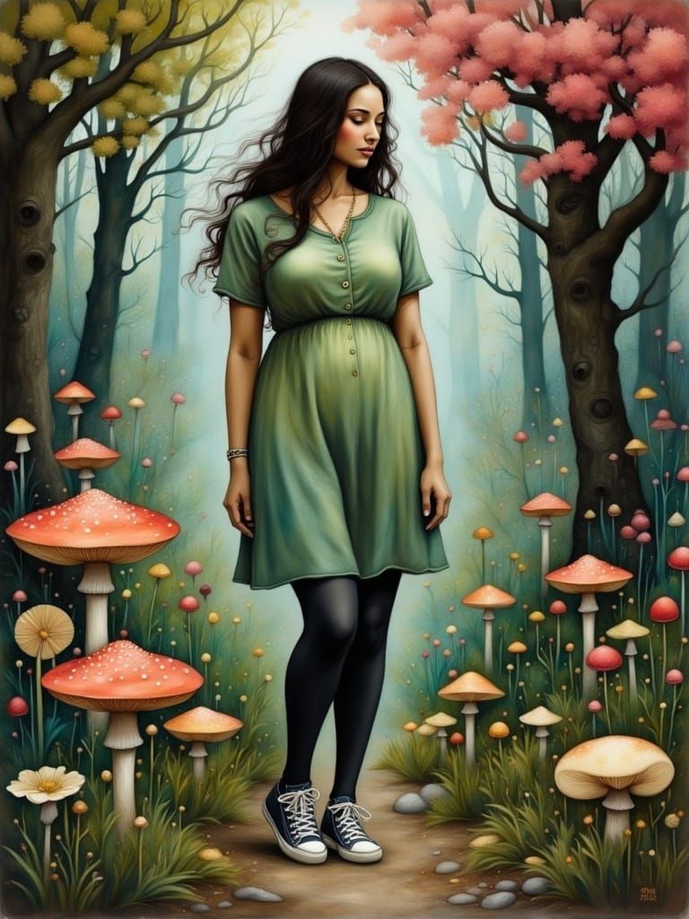 Mystic Forest Explorer in Whimsical Style