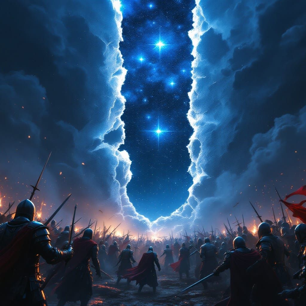 Epic Medieval Fantasy Landscape Unfolds Under Starry Night S...