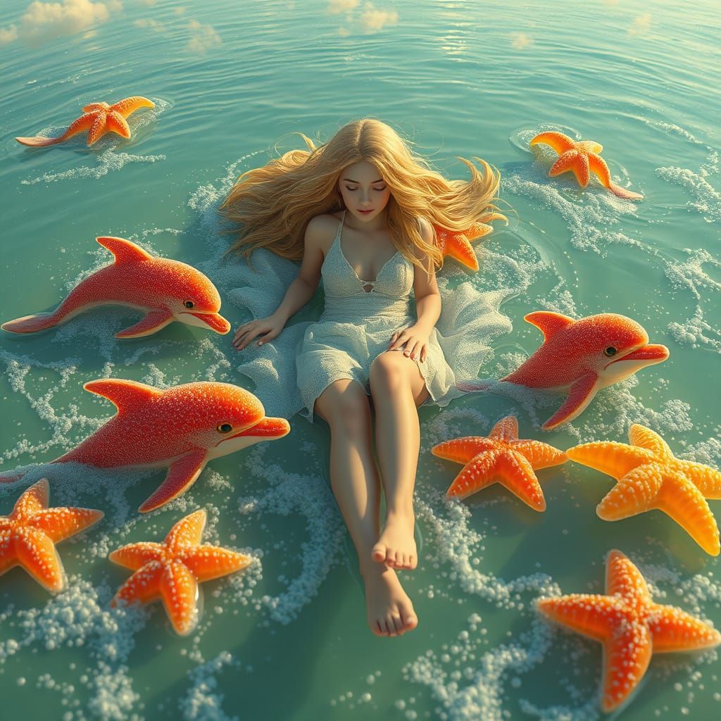 Surreal Soda Sea with Gummy Dolphins