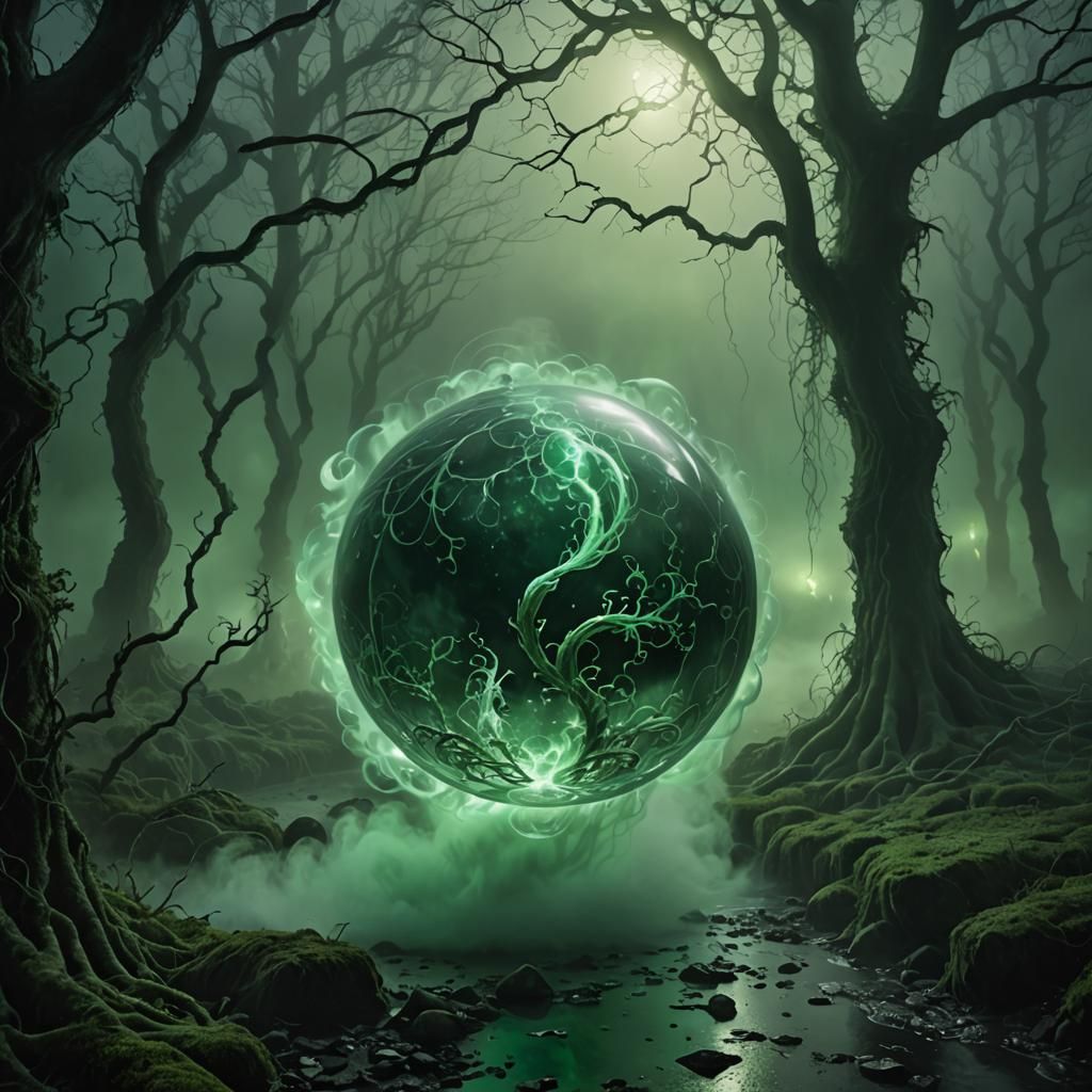 Ethereal Will-o'-the-Wisp in Phantasmagoric Art