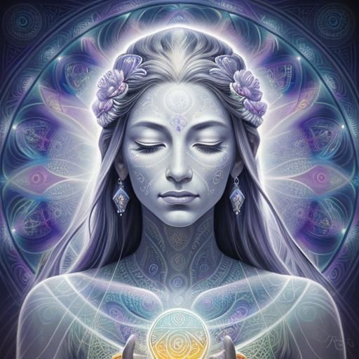 Visionary Art Portrait in Alex Grey Style