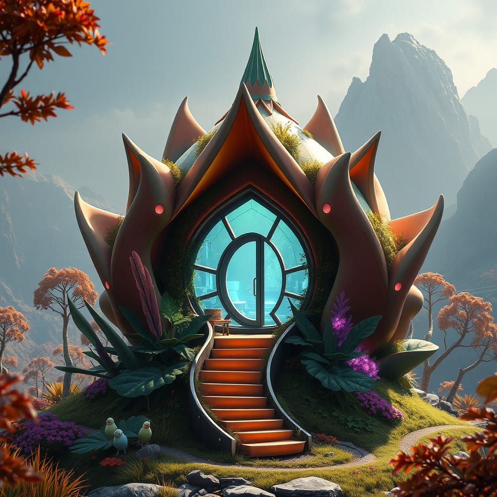 Futuristic Flower-Shaped Dwelling in Rich Color Palette