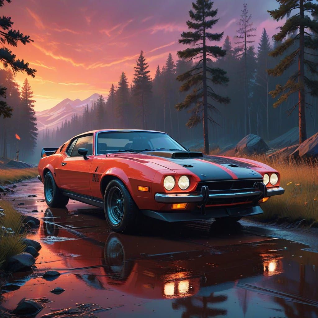 Hyperrealistic Landscape Art in Vibrant Colors and Expressiv...