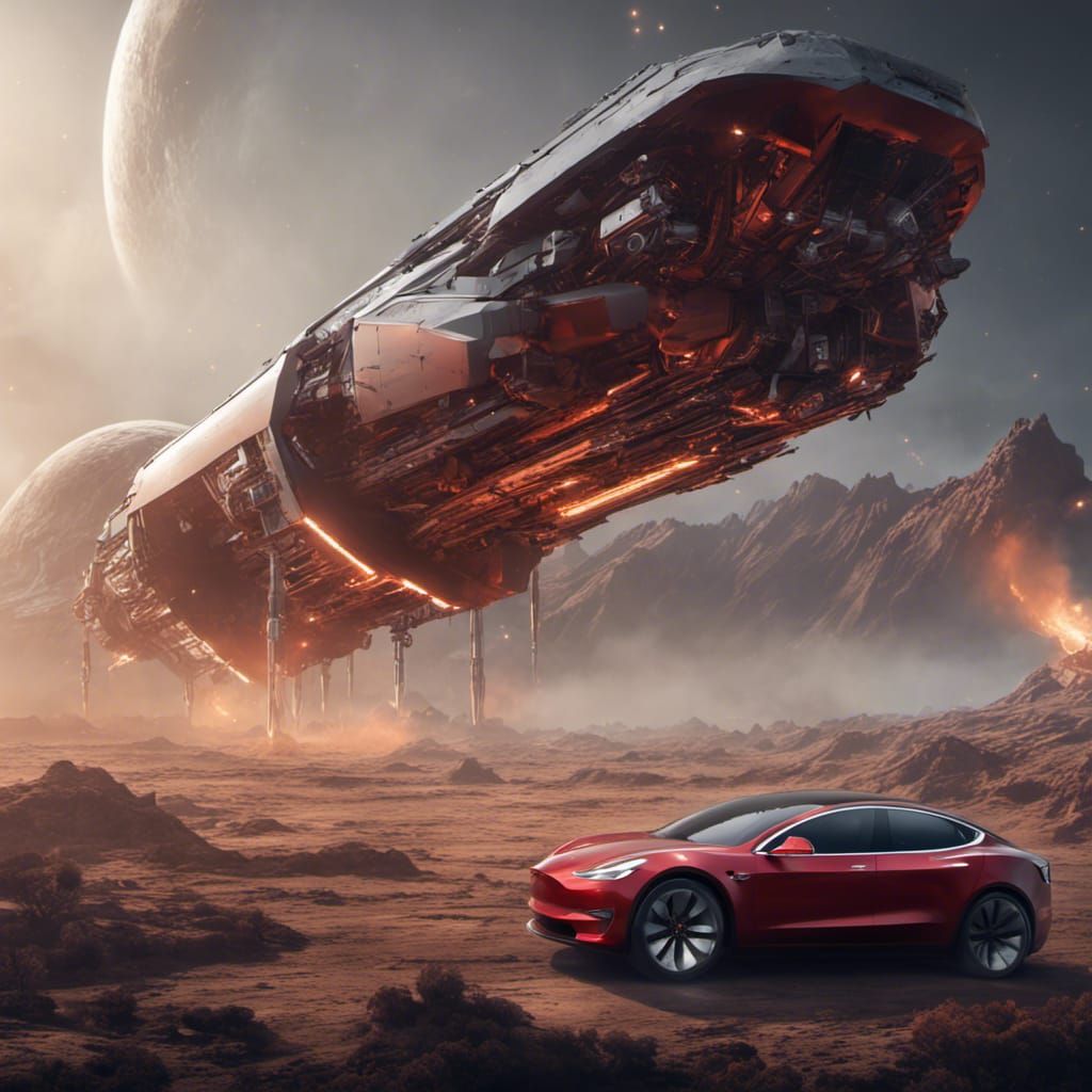 Elon Musk, Space X, and Tesla: Detailed Matte Painting