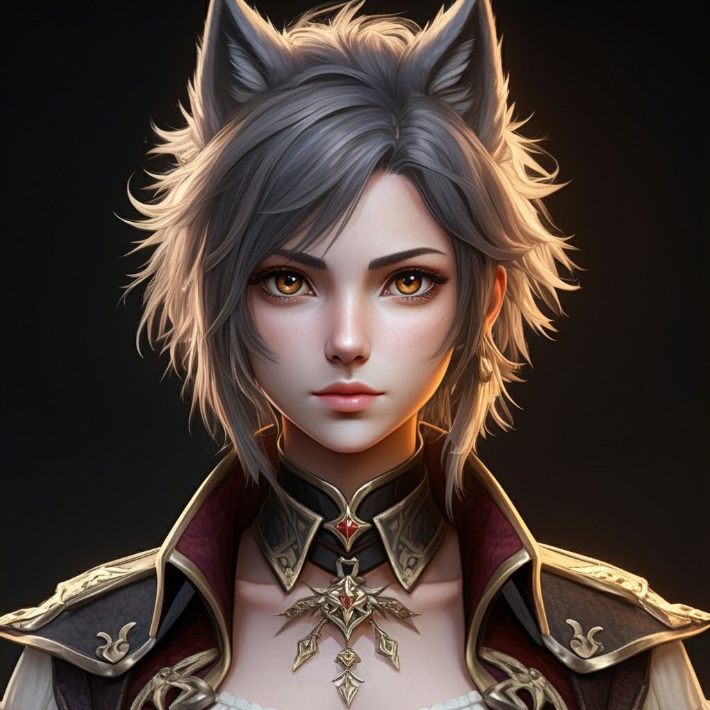 Anime Pirate Girl with Wolfcut in 3D Style