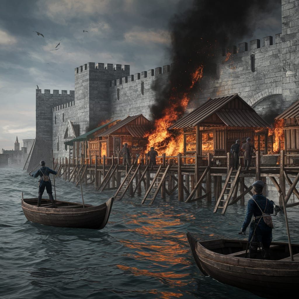 Medieval Marines Torch the Great Wharf in Eiskalt