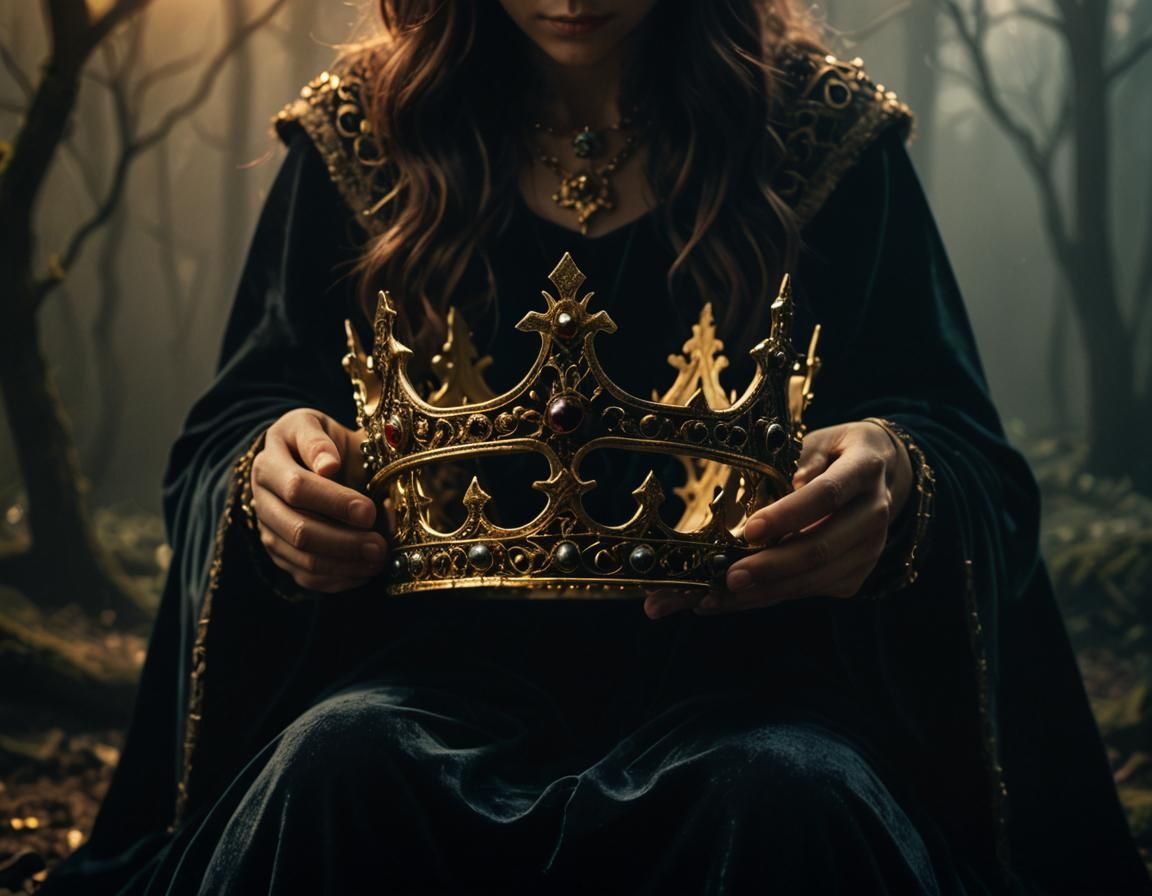 Mystical Person Holding The Starless Crown
