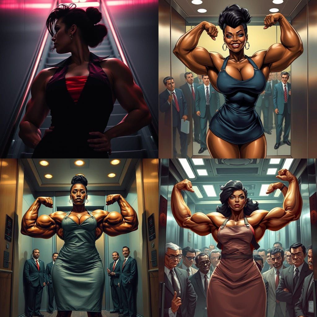 Sculpted Black Bbw Athlete Flexing Biceps in a Low-Cut Tank ...