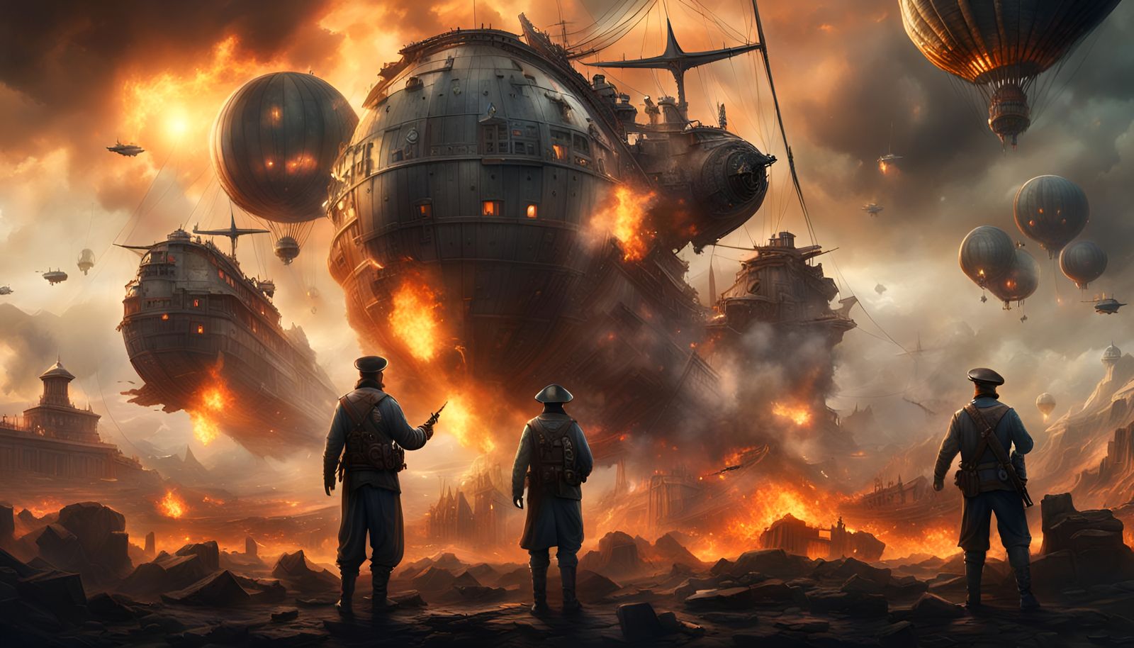 Steampunk Zeppelin under attack!