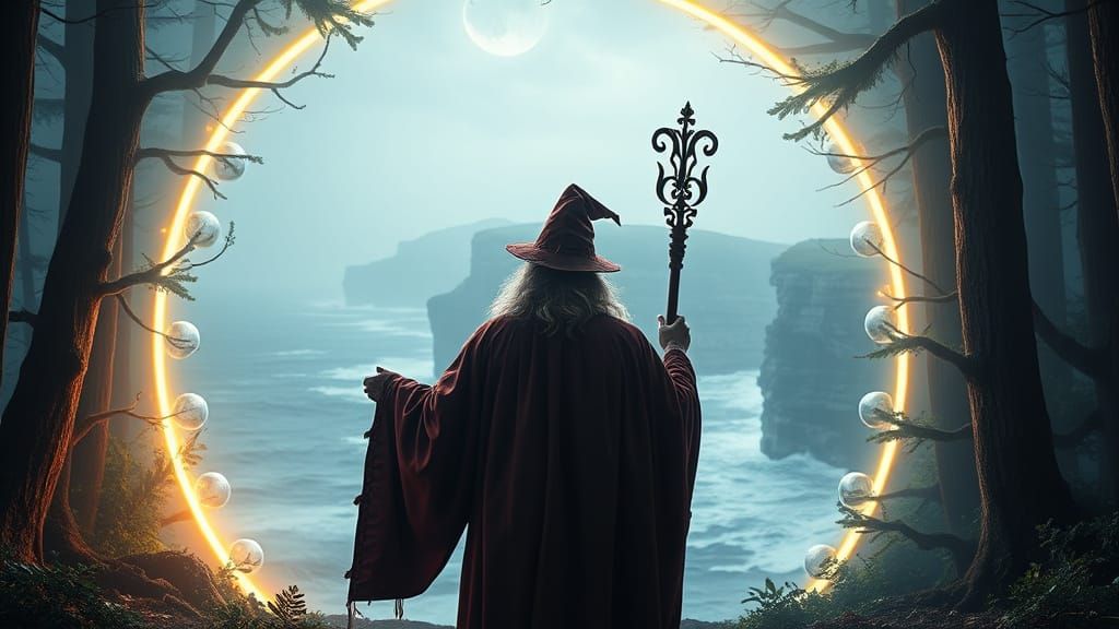 Wizard and Portal to Ocean Cliff