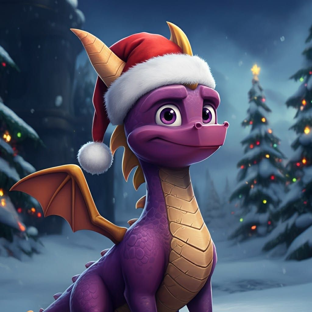 Spyro the Dragon Celebrates Christmas in Hyperreal Detail