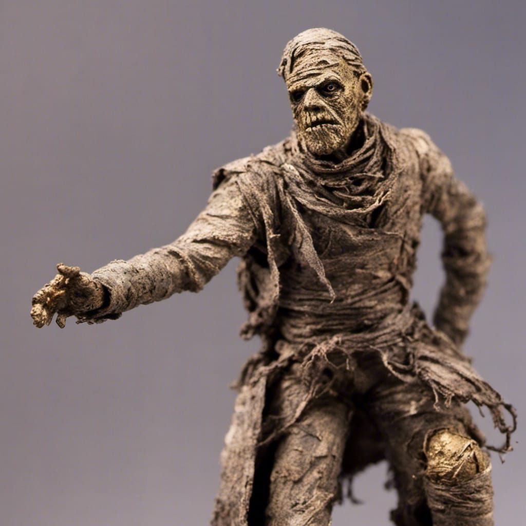 Hyper-Realistic Miniature Action Figure in Golden Light