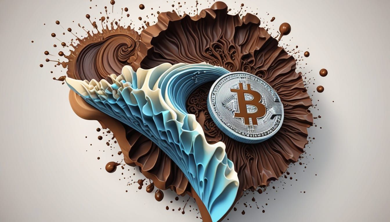 Vibrant Chocolate Bitcoin Art with Fractal Design
