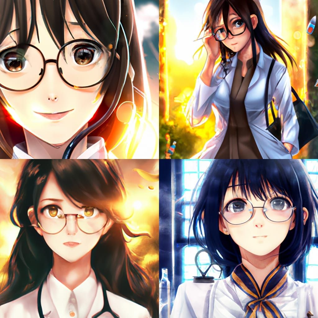 Anime Doctor in Ghibli Style with Golden Light
