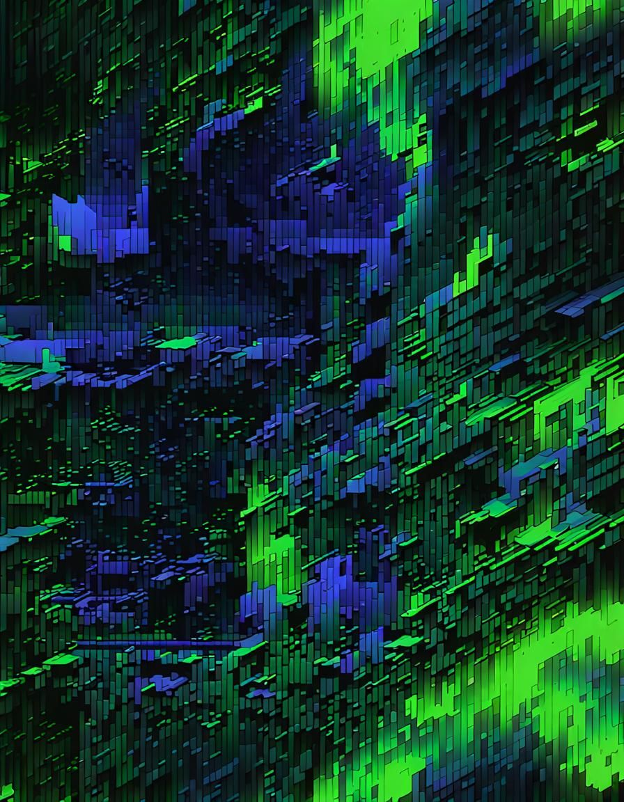Glitch Art of Corrupted Code on Screen