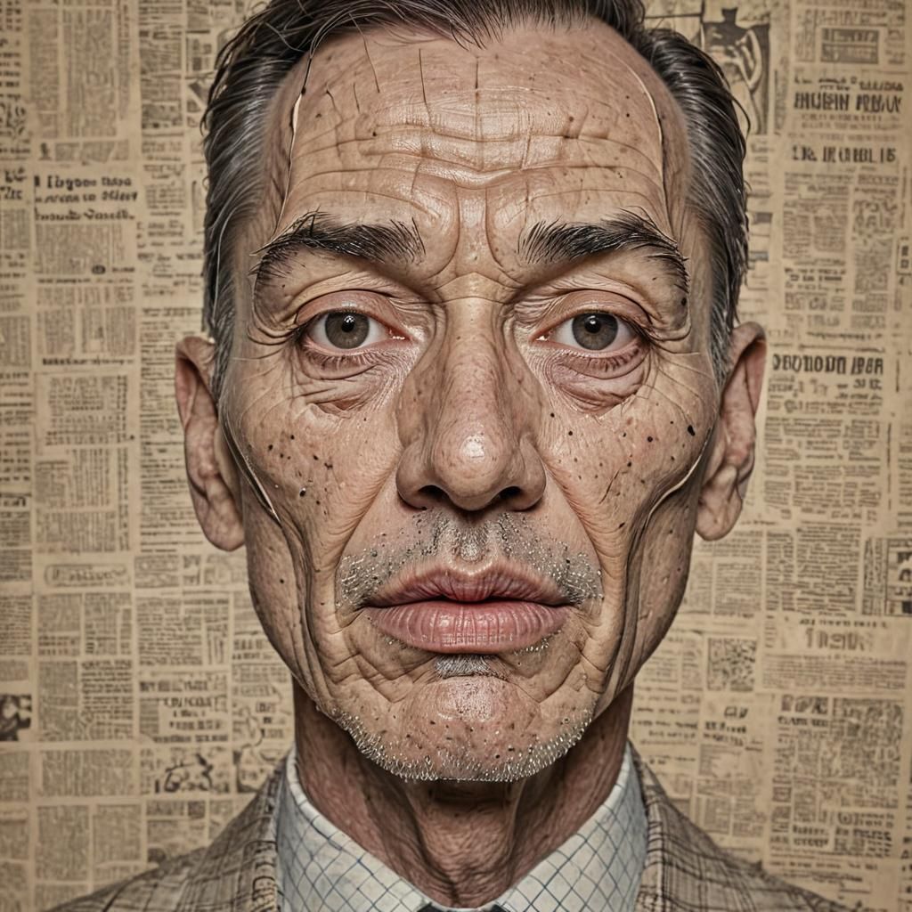 Ugly Man Portrait in Comic Cartoon Style