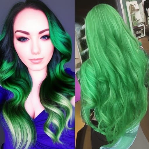 Fantasy Raven with Green Wavy Plumage