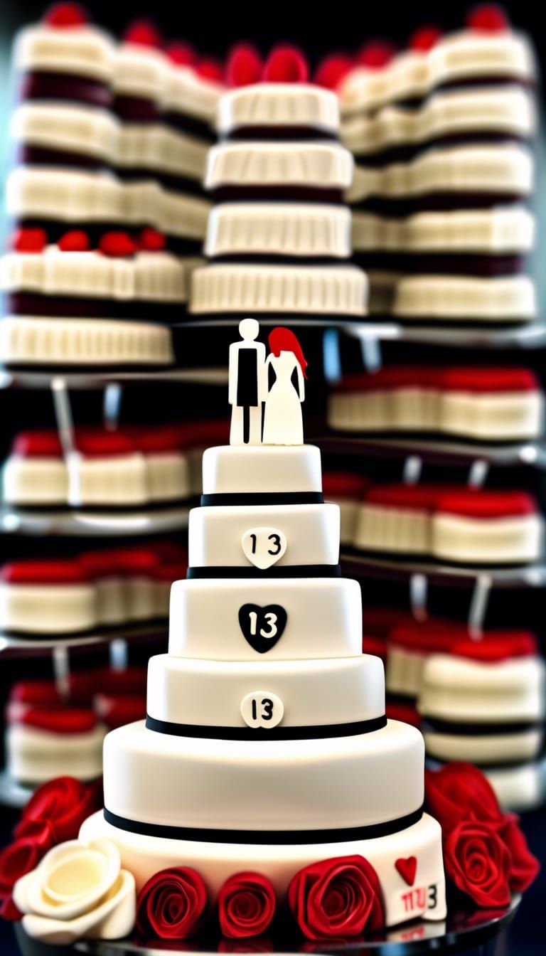 Alkaline Trio Themed Wedding Cake with 13 Tiers