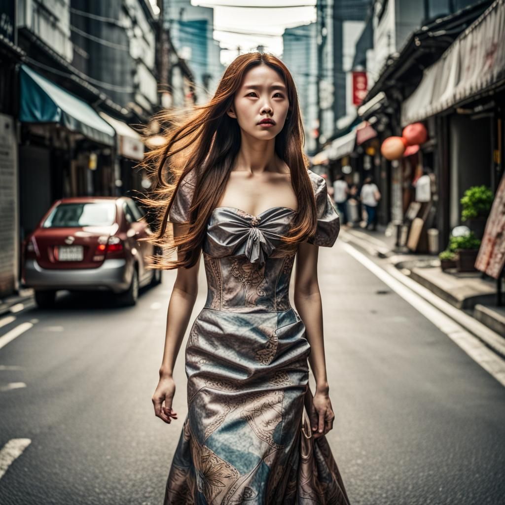 Woman in Vivienne Westwood Dress, Seoul
