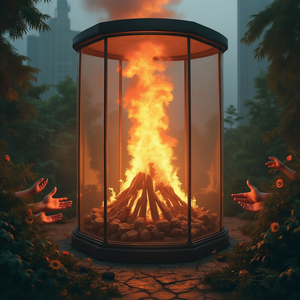 Blazing Fire and Enclosed Artist: Matte Painting