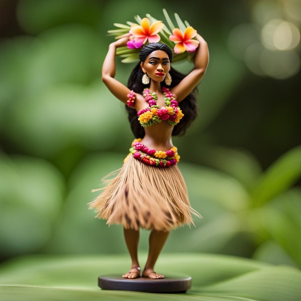 Hawaiian Hula Dancer Bobblehead Figurine