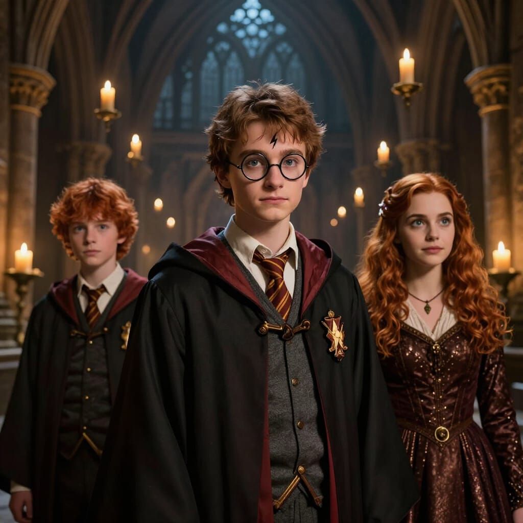 Young Wizard in Magical Castle Hall